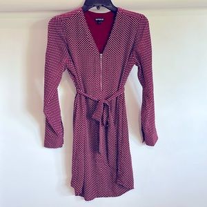 Express burgundy polka dot dress. Size xs